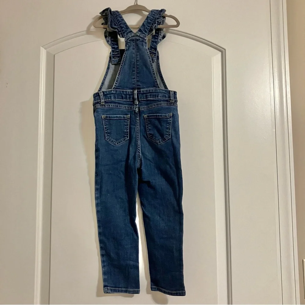 Wonder Nation Girls Denim Overalls Ruffle Details Adjustable Straps Sz‎ 4T